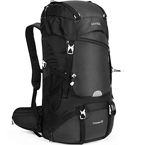 HOMIEE Hiking Backpack, 50L Waterproof Trekking Rucksack with Rain Cover, Excellent Carrying System...