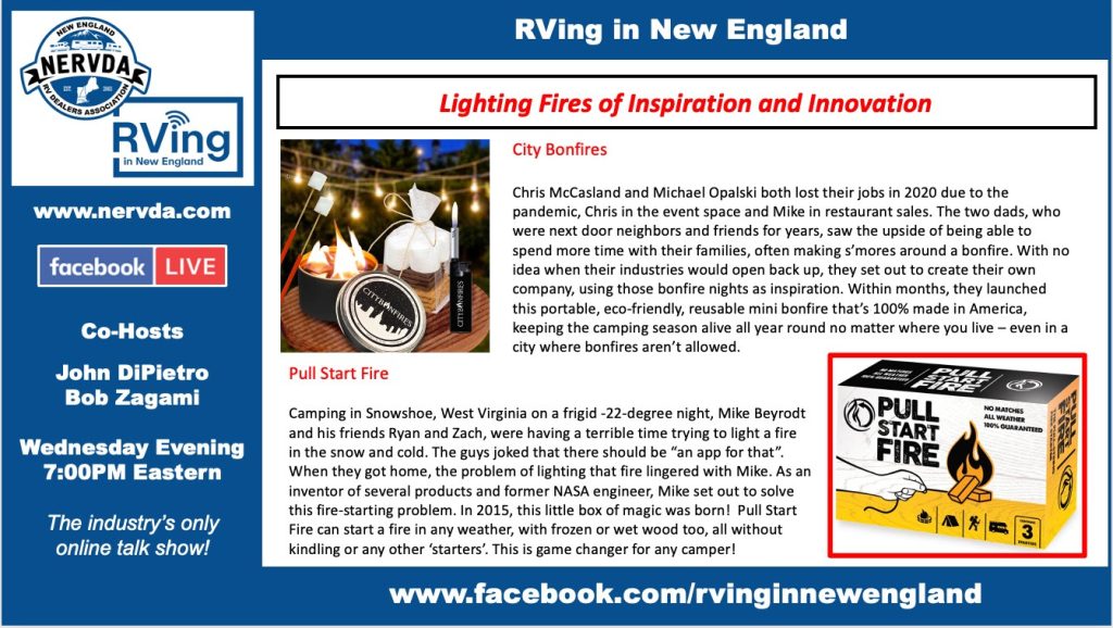 Inventors of Camping Products to Join ‘RVing in New England’