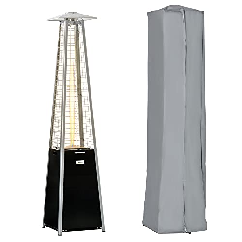 Outsunny 11.2KW Outdoor Patio Gas Heater Freestanding Pyramid Propane Heater Garden Tower Heater...