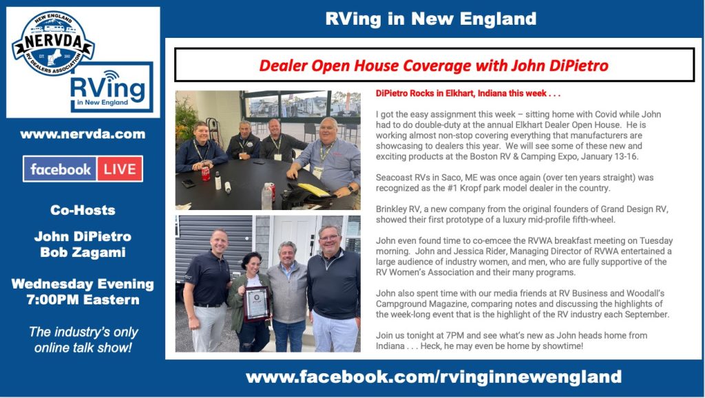 Elkhart RV Open House on Tonight’s ‘RVing in New England’