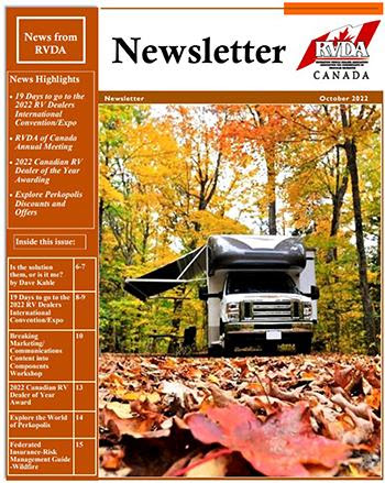 RVDA of Canada Publishes October Member Newsletter