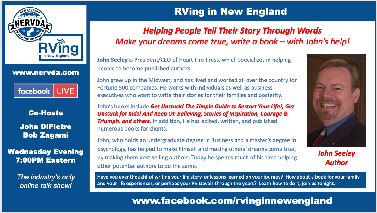 ‘RVing in New England’ Welcomes CEO of Heart Fire Press