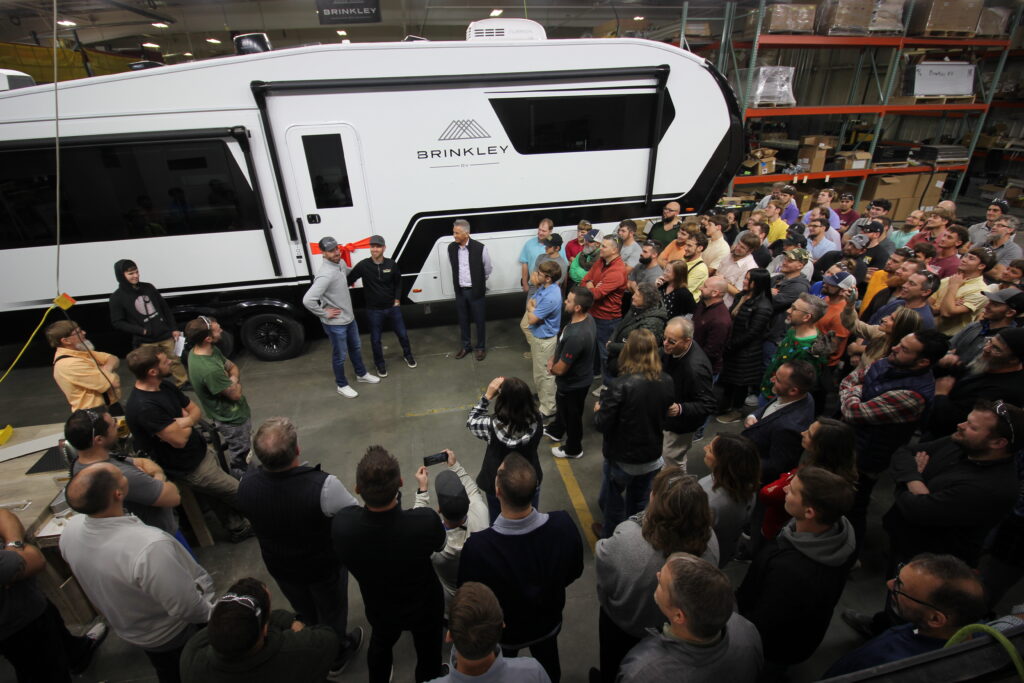 Brinkley RV Celebrates Startup’s First Model Z Production Unit