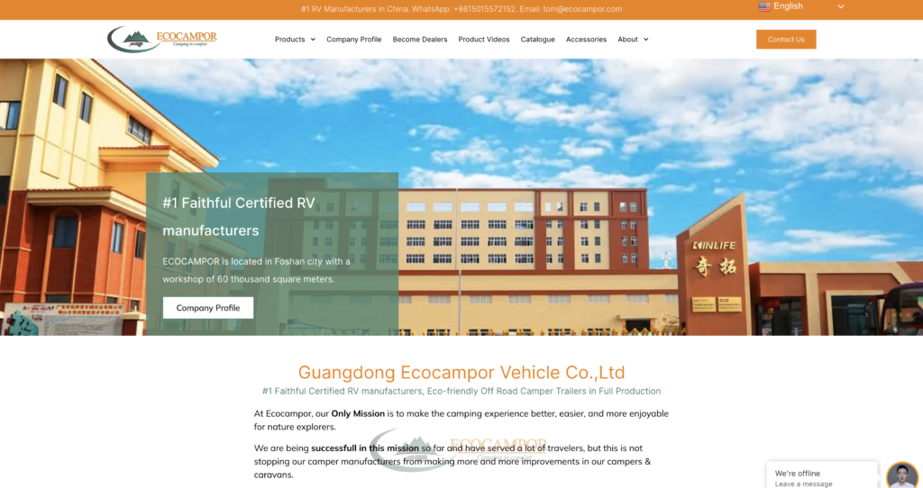 China-Based RV OEM Ecocampor Intros Updated Website