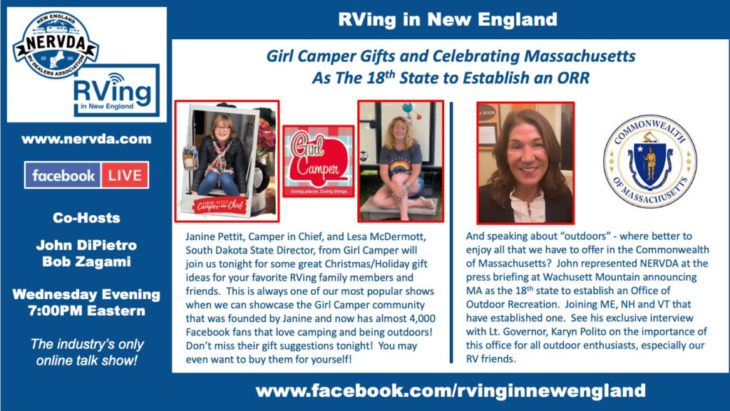 ‘RVing in New England’ to Discuss Gift Ideas with ‘Girl Camper’