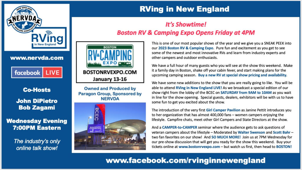 ‘RVing in New England’ Previews this Weekend’s Boston Show