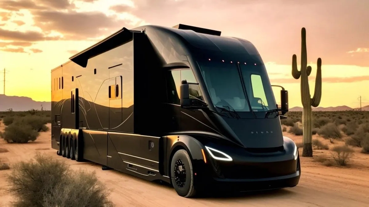 Computer-Generated Images Imagine Tesla Semi as an RV