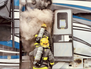 Fire Erupts in Showroom at La Mesa RV in Port St. Lucie, Fla.