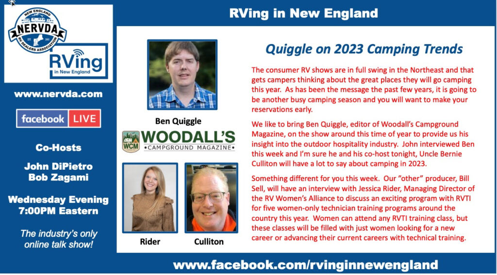 ‘RVing in New England’ Features RVWA’s Rider, WCM’s Quiggle