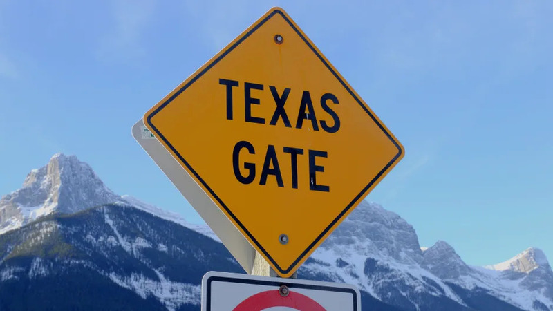 orange gate guard sign