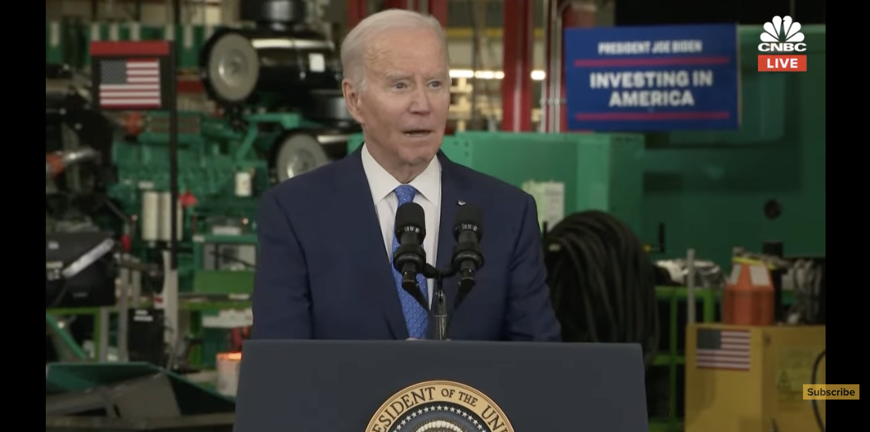 Biden Tours Cummins, Touts Efforts to Boost Manufacturing
