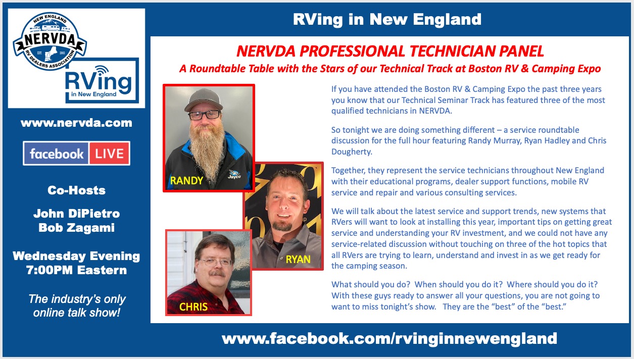 ‘RVing in New England’ Hosts NERVDA Pro Technician Panel