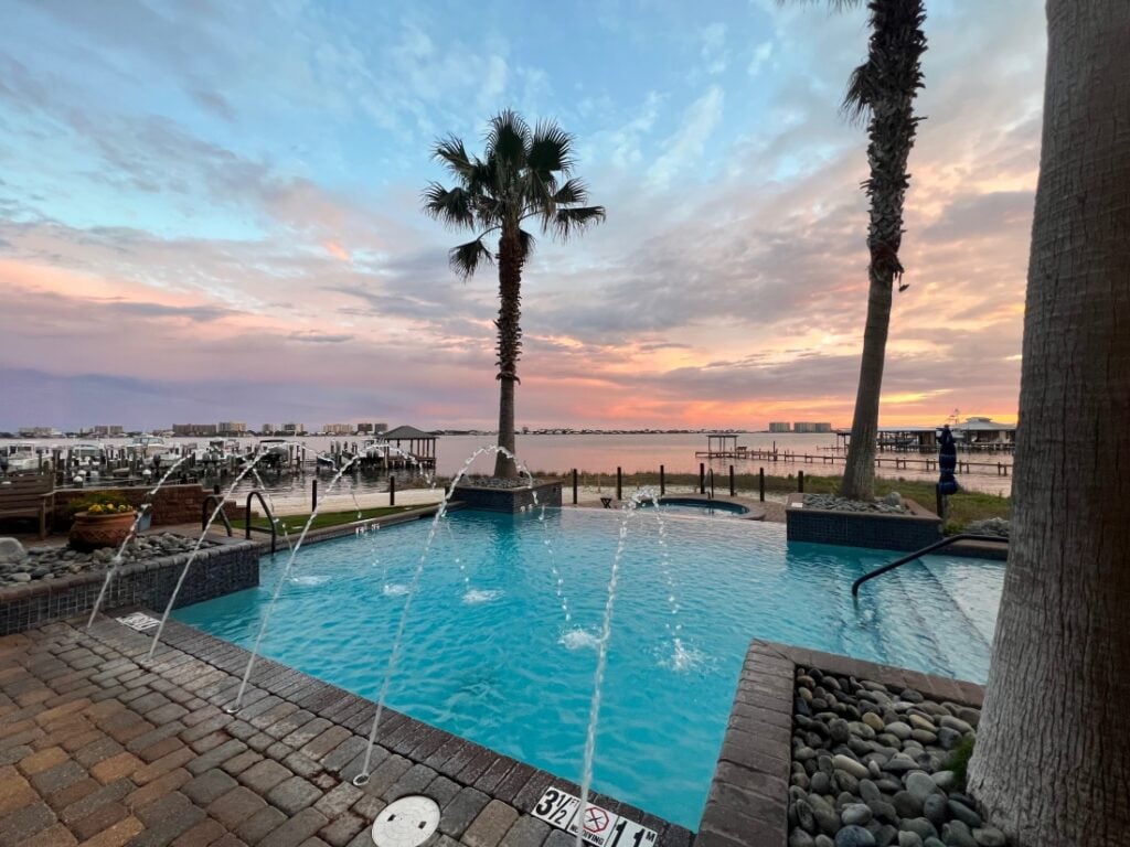 RV resort pool with a view