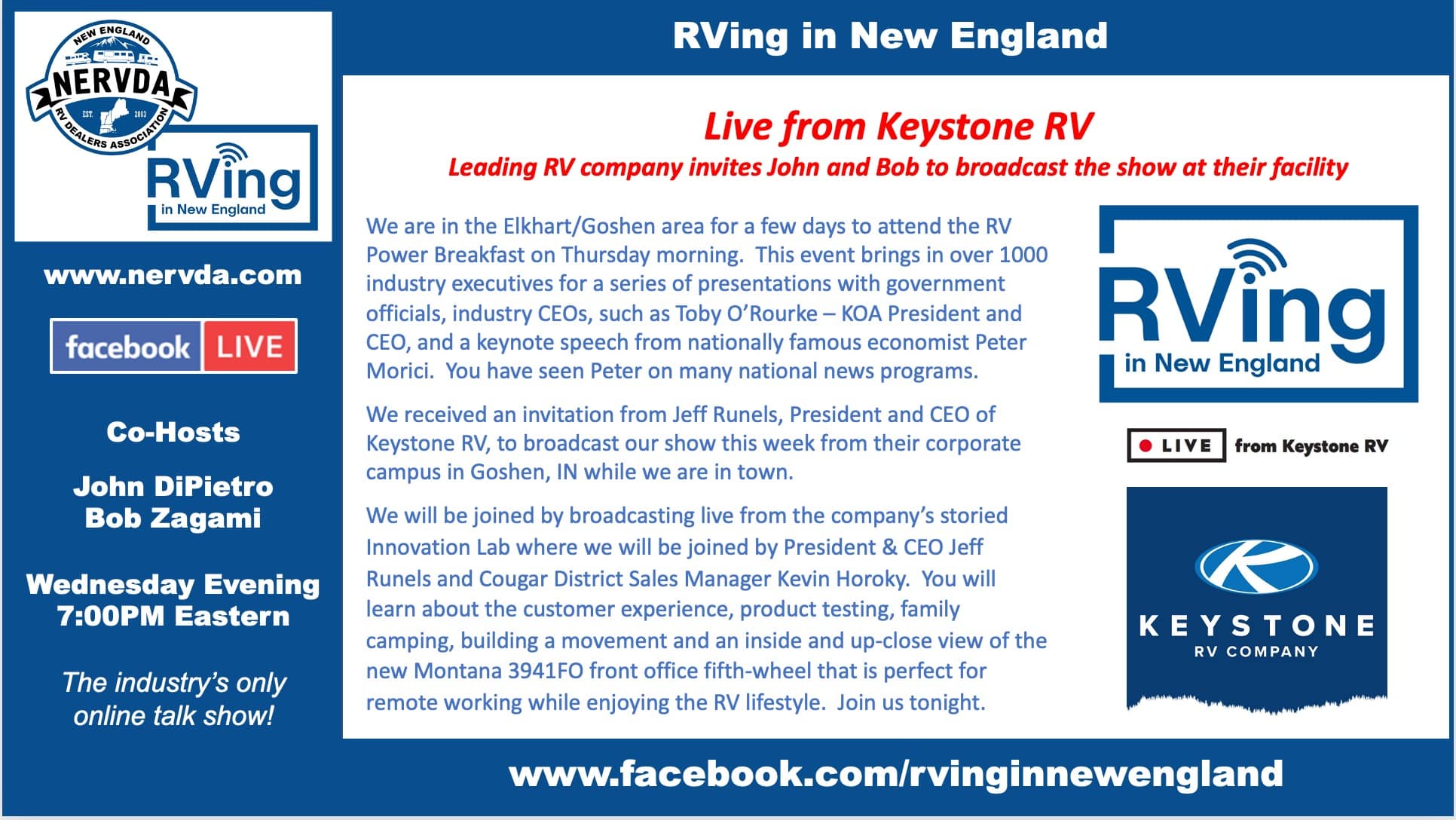Tonight’s ‘RVing in New England’ Features Keystone RV