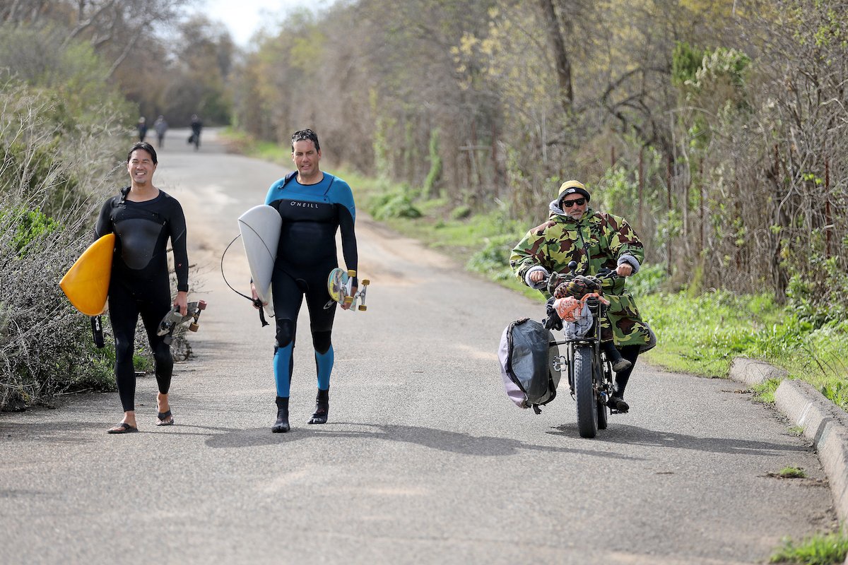 Trestles surfers walking