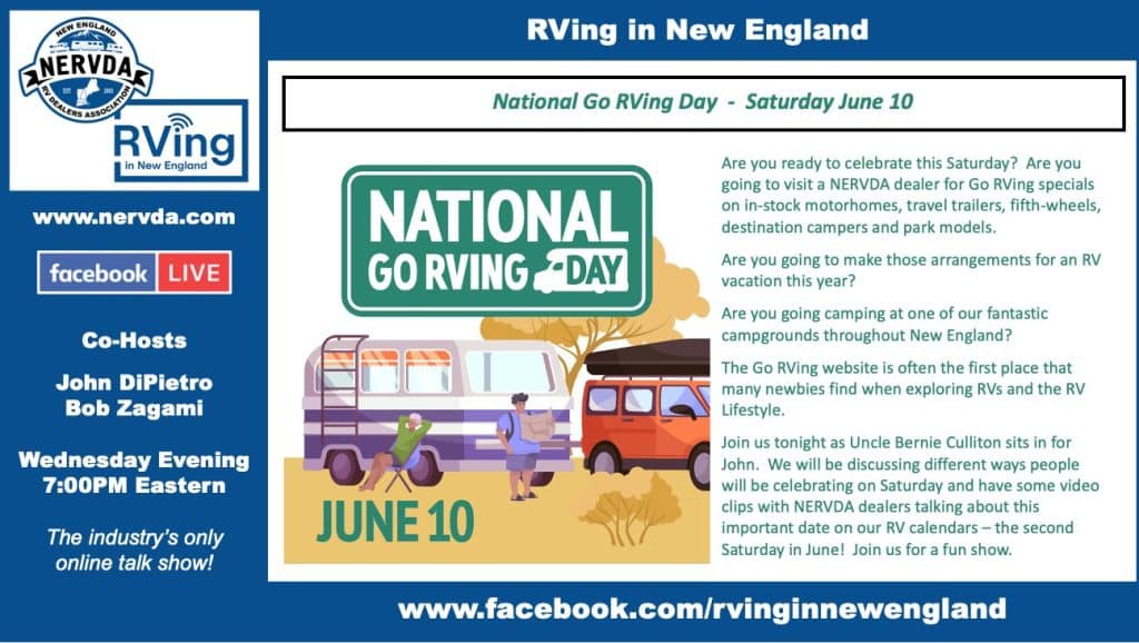 ‘RVing in New England’ to Talk About National Go RVing Day