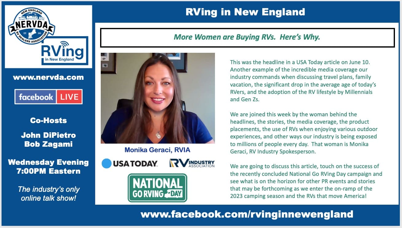 ‘RVing in New England’ Welcomes RVIA’s Monika Geraci