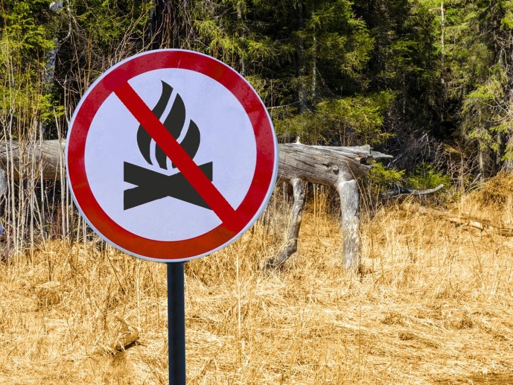 No fires signage put up in time for summer camping season.