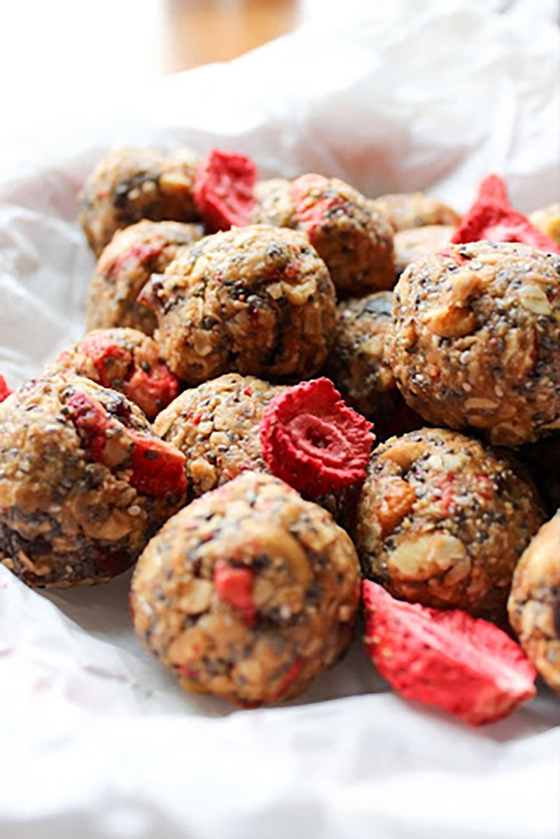 Peanut Butter & Jelly Trail Mix Energy Balls