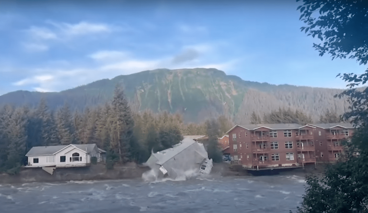 WATCH: House Collapses Into River Amid Flooding in Alaska