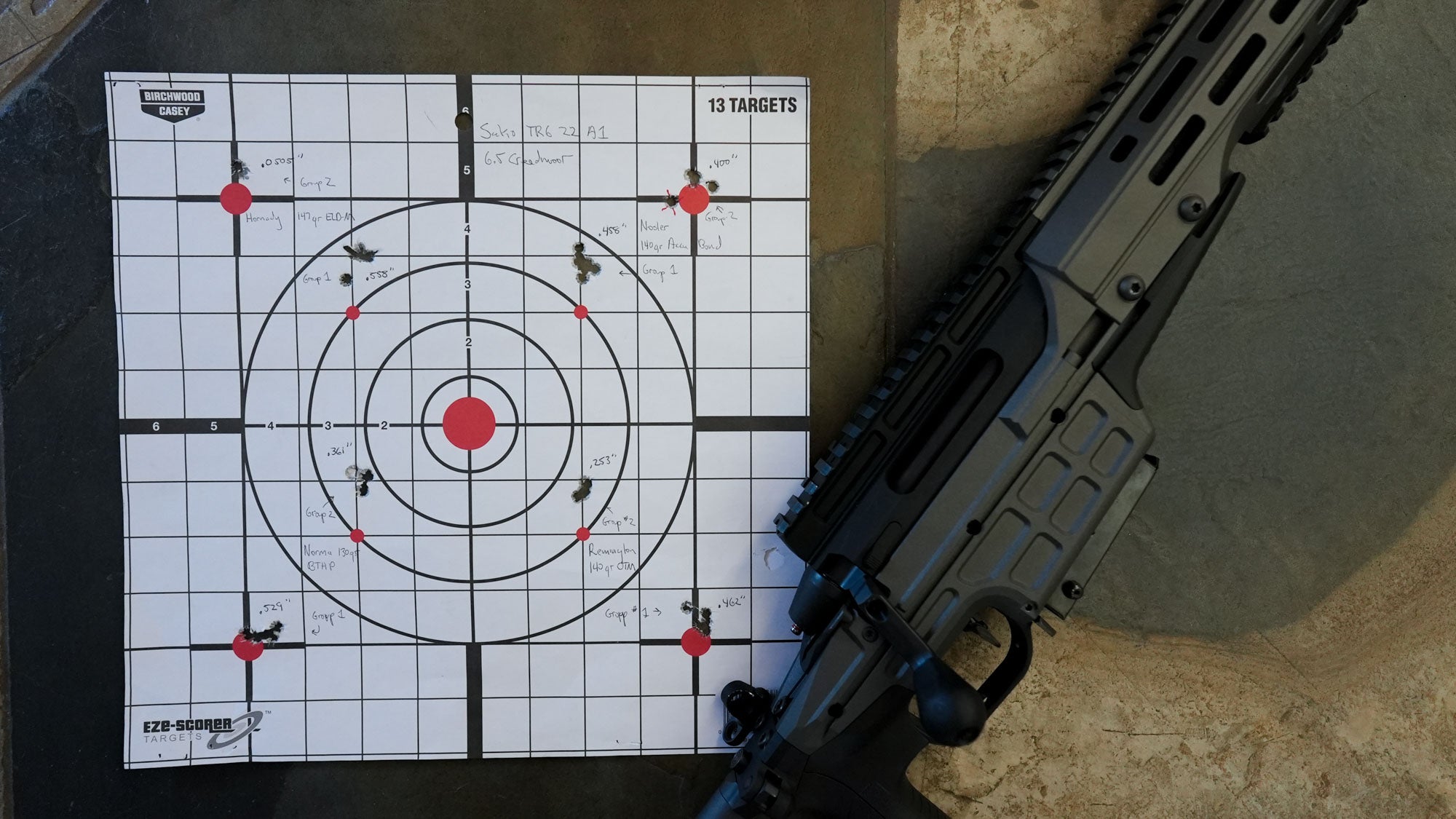 The Sako TRG 22 A1 turned in some exceptional groups with factory 6.5 Creedmoor ammo. 
