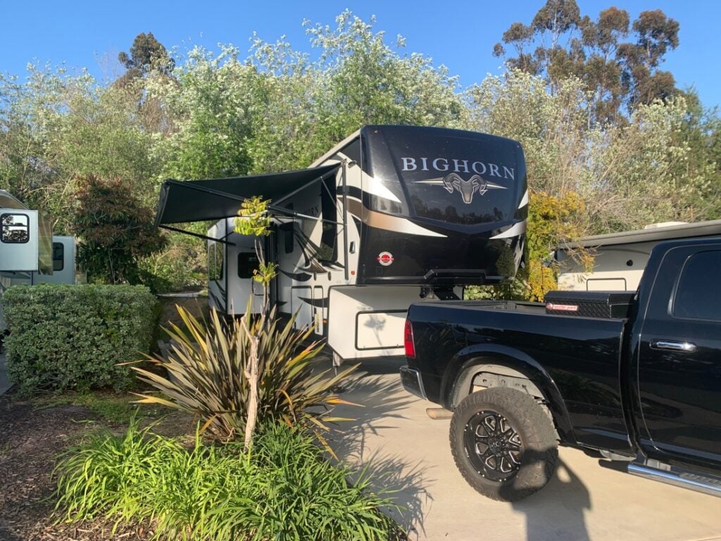 RV setup at Escondido RV Resort