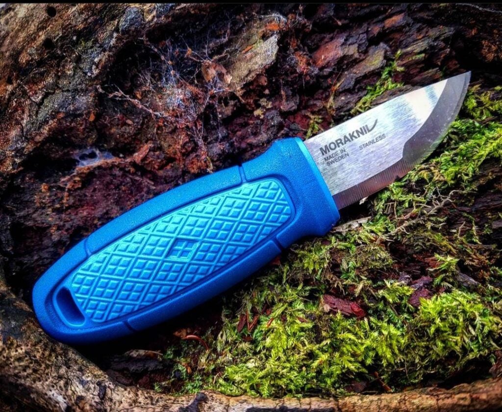 Morakniv Eldris knife with blue grips