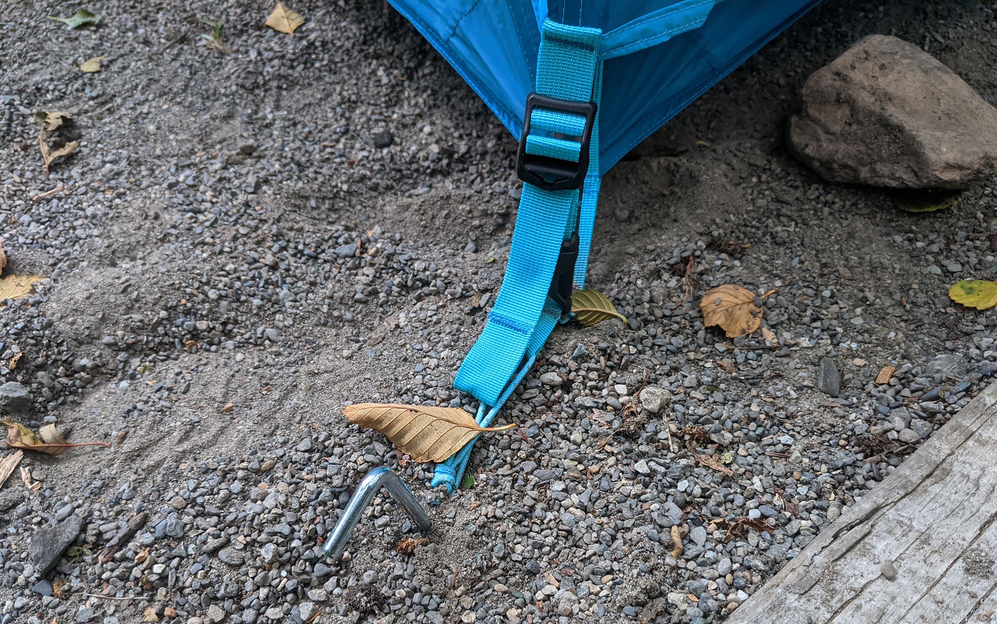 The color-coded corners made lining up the tent body with the rainfly a breeze. 