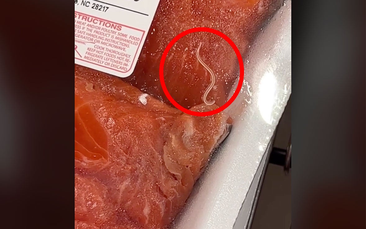 worm in costco salmon