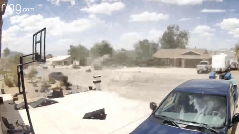 ‘Fairly Common Here in the Desert’: Watch As a Dust Devil Rearranges a Neighborhood in Nevada