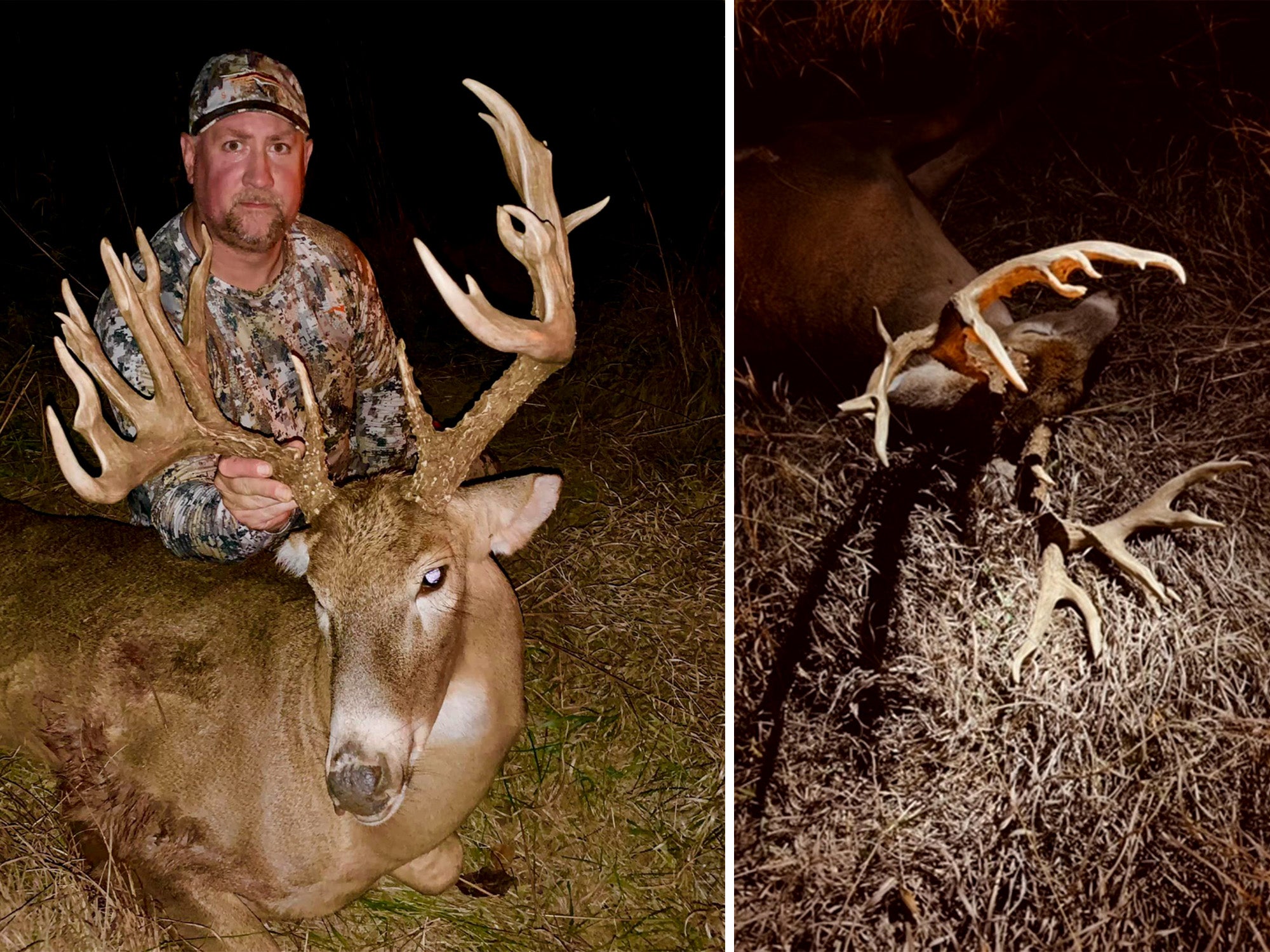 Mike Potter with the biggest buck he's ever taken: a 19-point, nontypical giant.