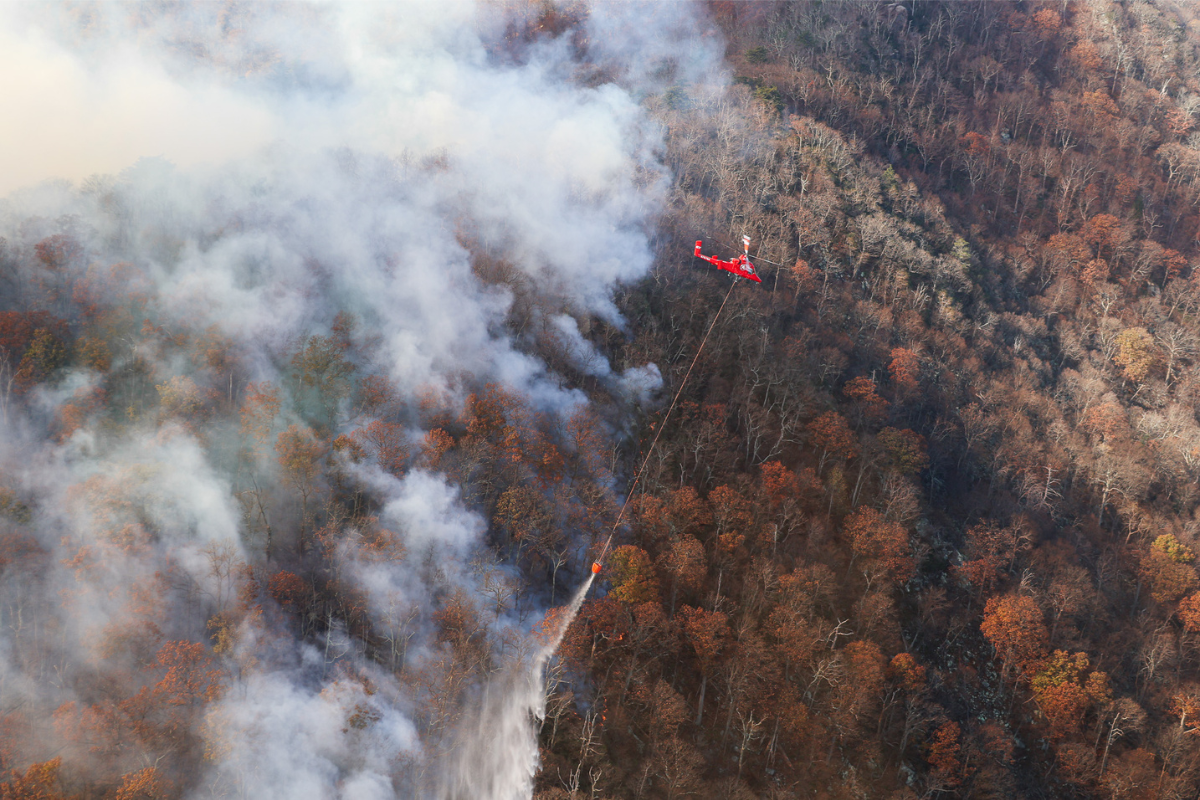 wildfire in Shenandoah National Park