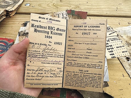 Nearly 100-year-old deer license offers a glimpse of Minnesota family’s hunting tradition – Outdoor News