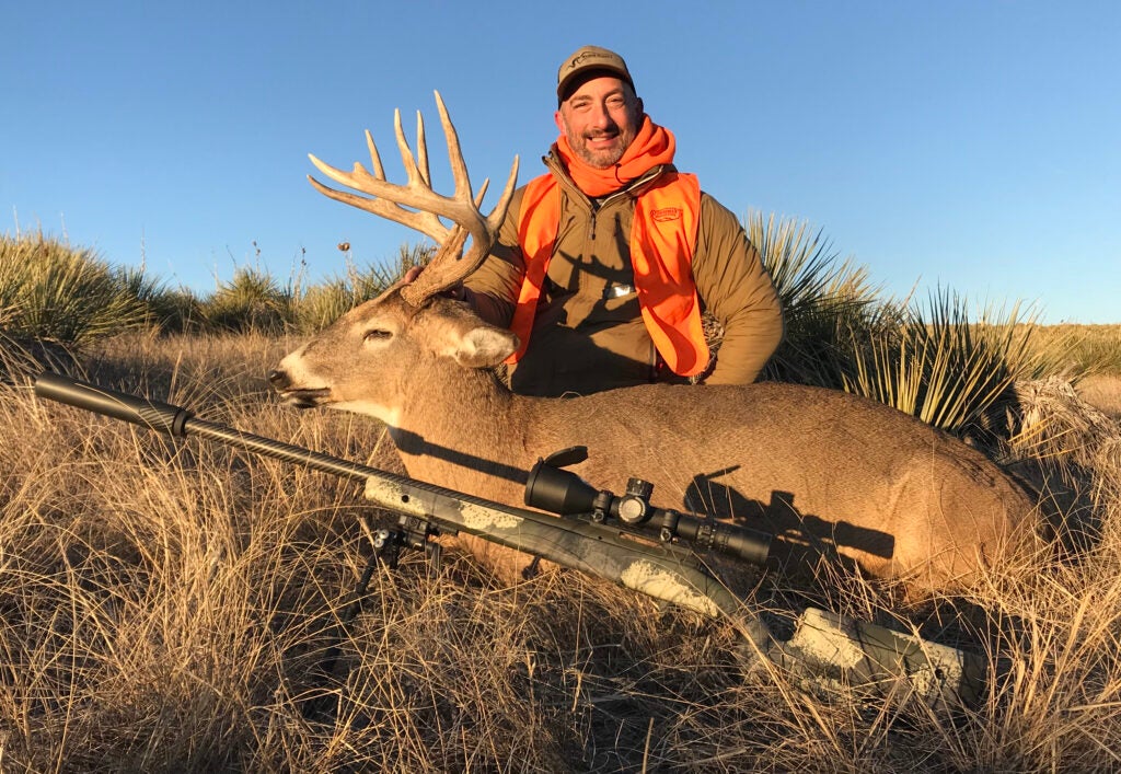 A long-range whitetail buck.