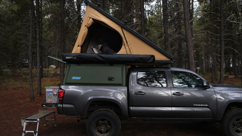 Oregon Car Camping in Super Pacific’s X1 Switchback Truck Tent
