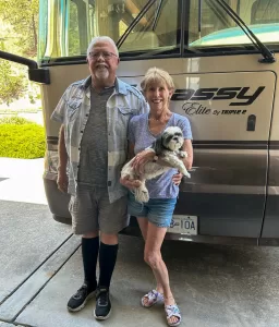 After ending the partnership and selling MERV, Bob and Vicki purchased a newer Triple E coach to continue their travels.