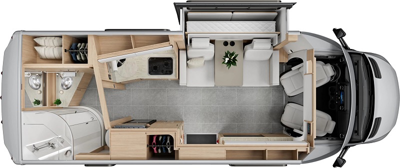 Class B Motorhomes With Slide-Outs You Might Like Leisure Vans Unity floorplan