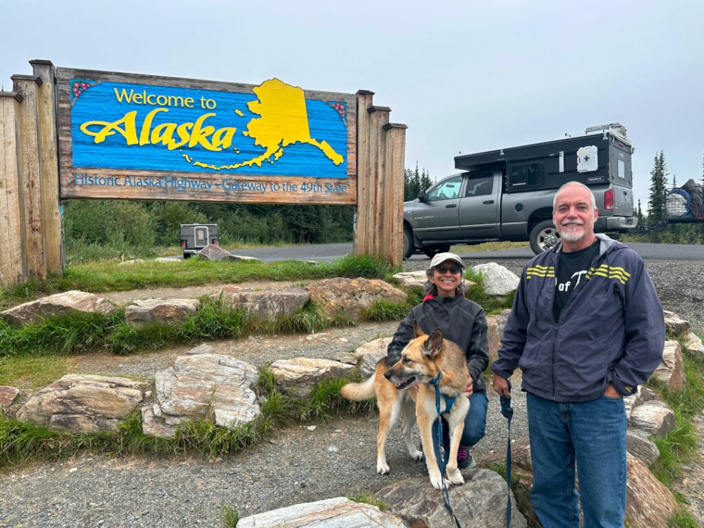 At the Alaska border crossing with our Project M (Image: @LiveWorkDream)