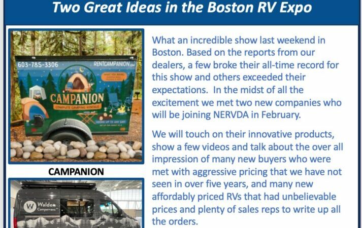 ‘RVing in New England’ to Recap Boston RV & Camping Expo – RVBusiness – Breaking RV Industry News