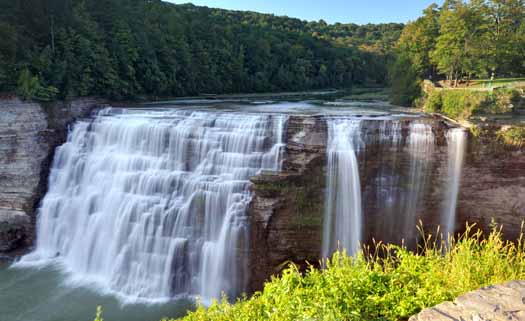 The Genesee River roars through the gorge at Letchworth State Park, NY