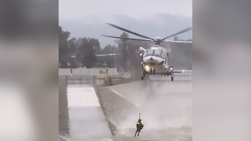 Watch A Dramatic Rescue in Los Angeles After a River sweeps a Man Away