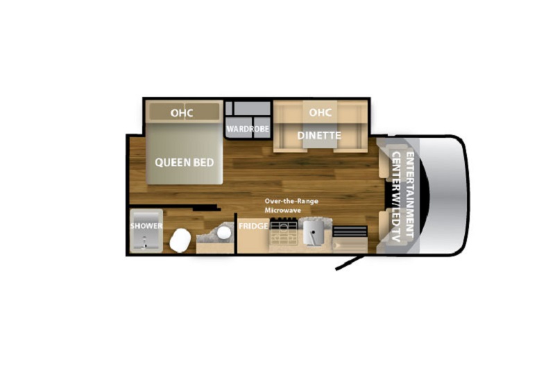 Best Small Motorhomes RV Floorplans with Slide Outs Nexus Viper 25V floor plan