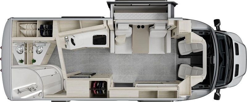 Best Small Motorhomes RV Floorplans with Slide Outs Leisure Travel Vans Wonder MBL floor plan
