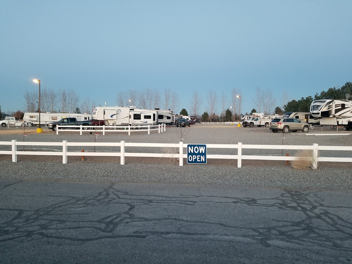 rows of rvs parked at campground