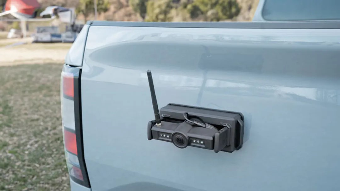 Air Lift Towtal View camera mounted on a pickup tailgate.