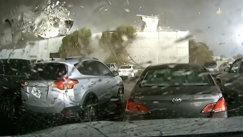 Dashboard Camera Captures Tornado Demolishing Building in Nebraska