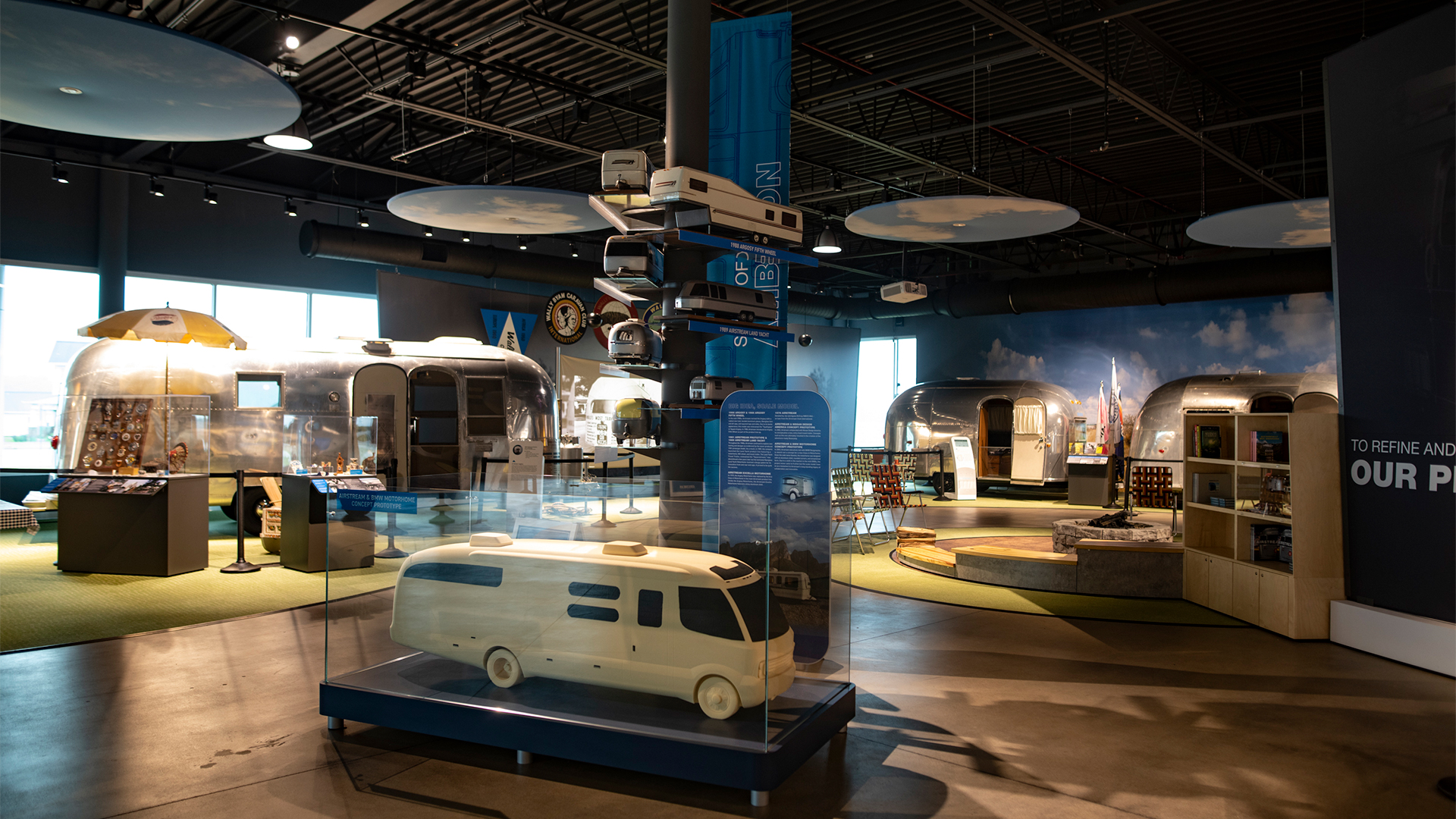 Interior view of the Airstream Heritage Center, 