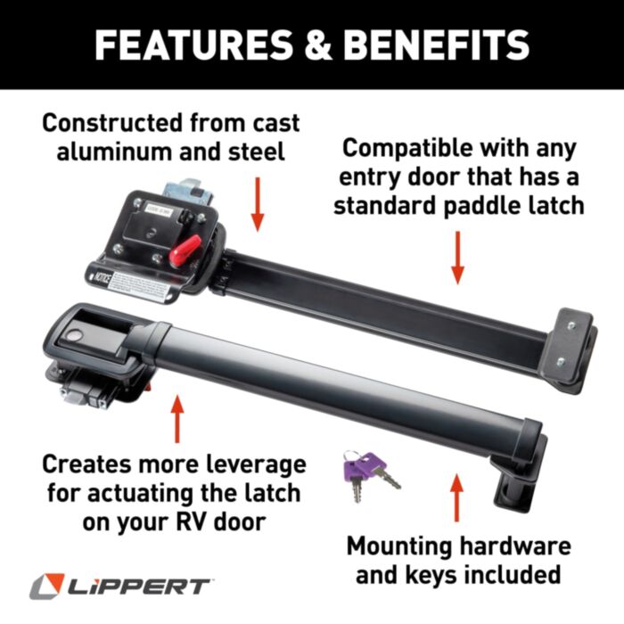 Lippert LatchXtend RV door handle extension.