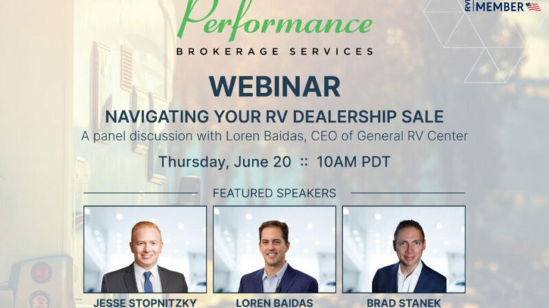 ‘Navigating your RV Dealership Sale’ Topic of June 20 Webinar – RVBusiness – Breaking RV Industry News