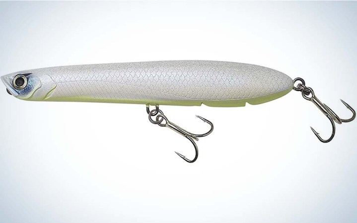  A white best striped bass lure